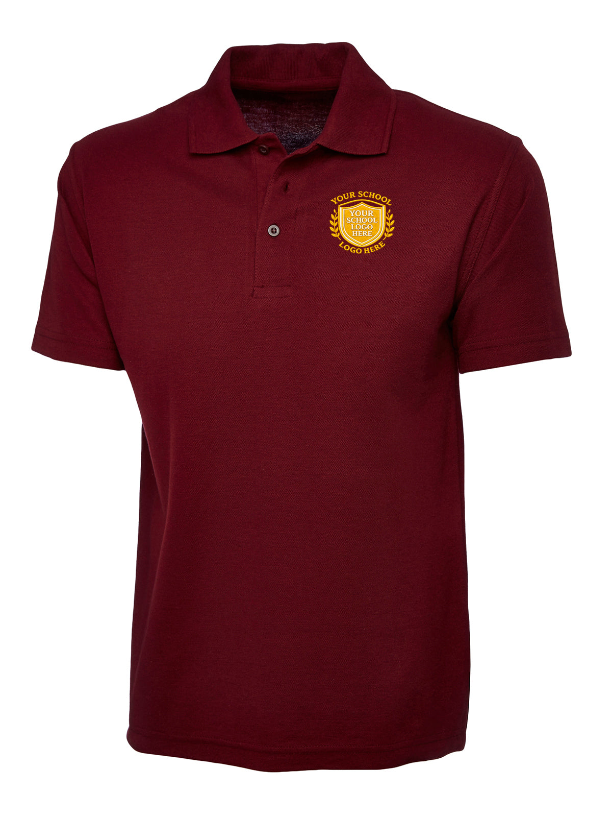Maroon 50/50 Cotton Blend Polo Shirt - Left Chest Embroidered