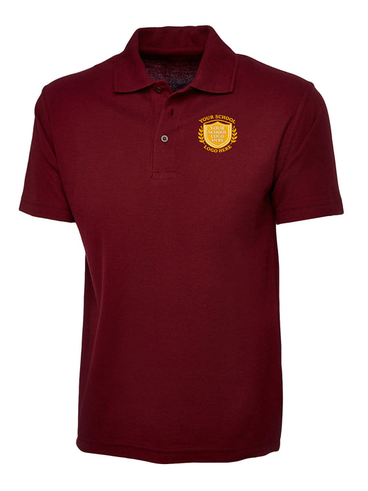 Maroon 50/50 Cotton Blend Polo Shirt - Left Chest Embroidered