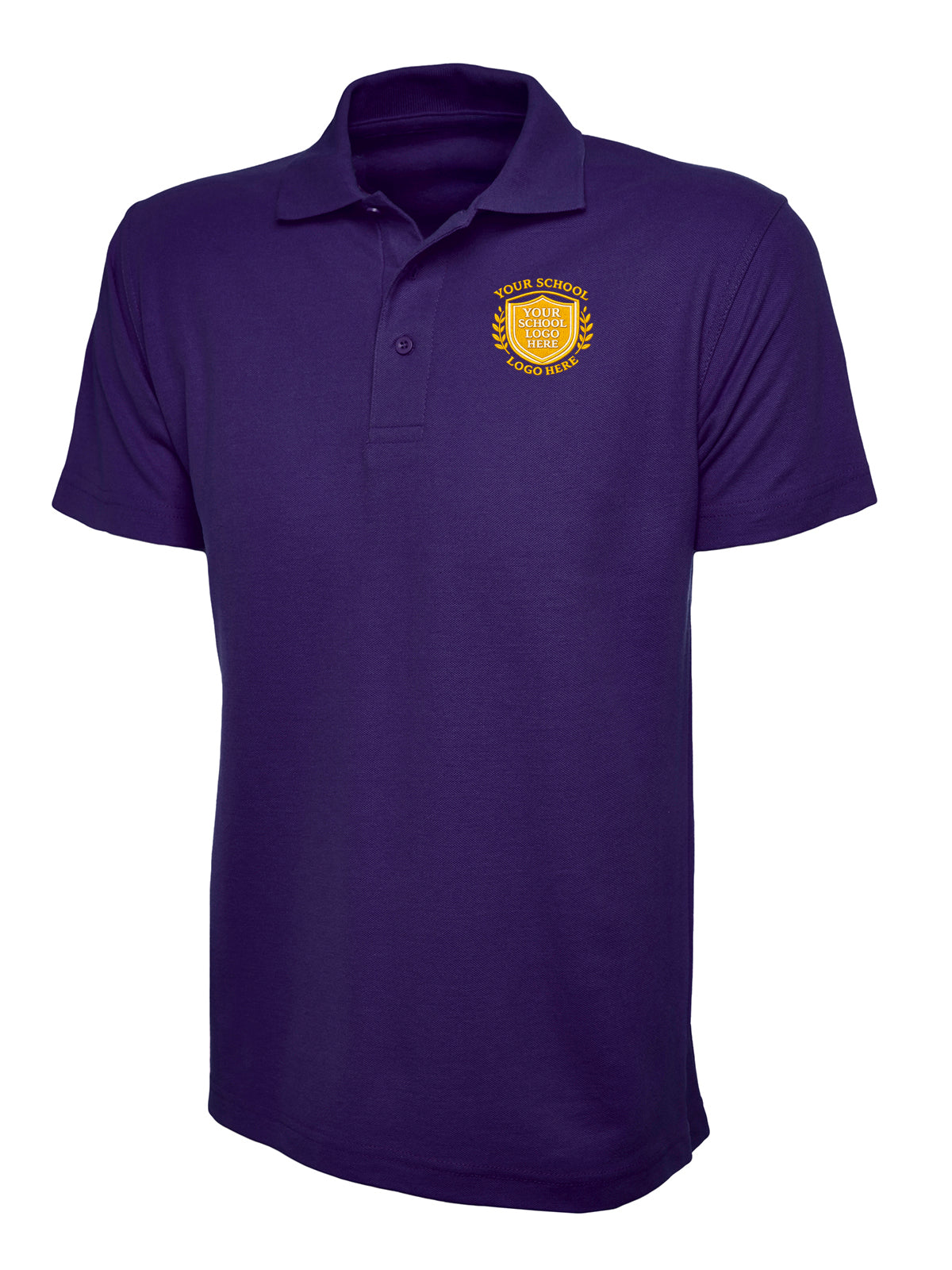 Purple 50/50 Cotton Blend Polo Shirt - Left Chest Embroidered