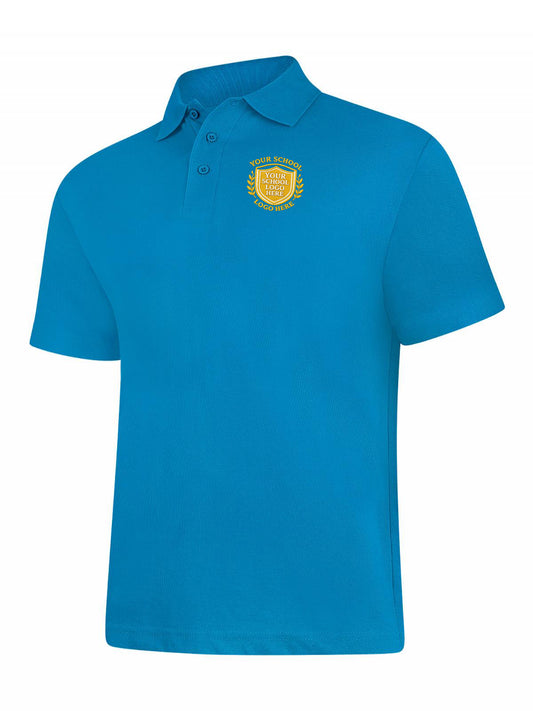 Sapphire Blue 50/50 Cotton Blend Polo Shirt - Left Chest Embroidered