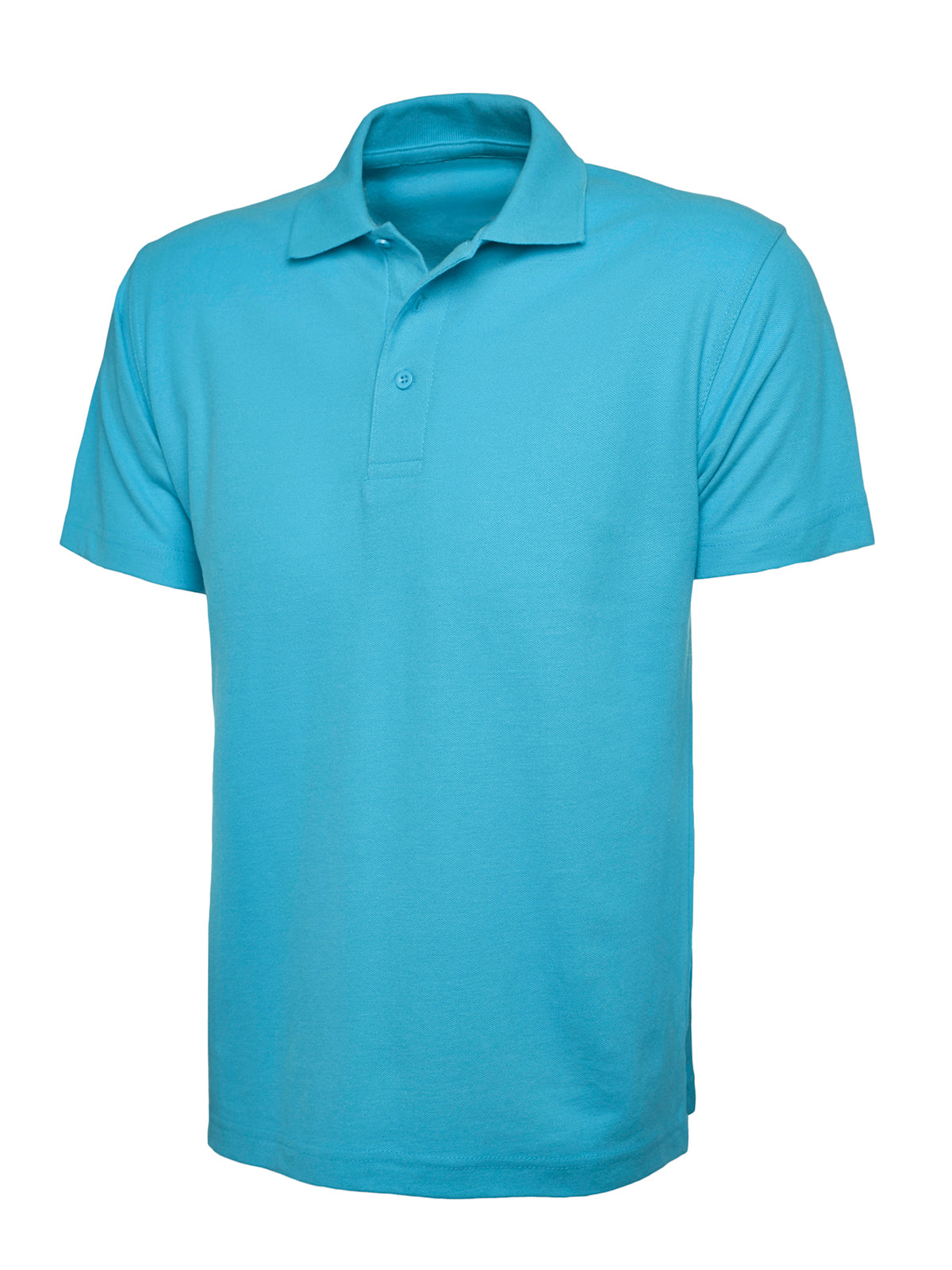Sky Blue Cotton Blend Polo Shirt - Left Chest Embroidered