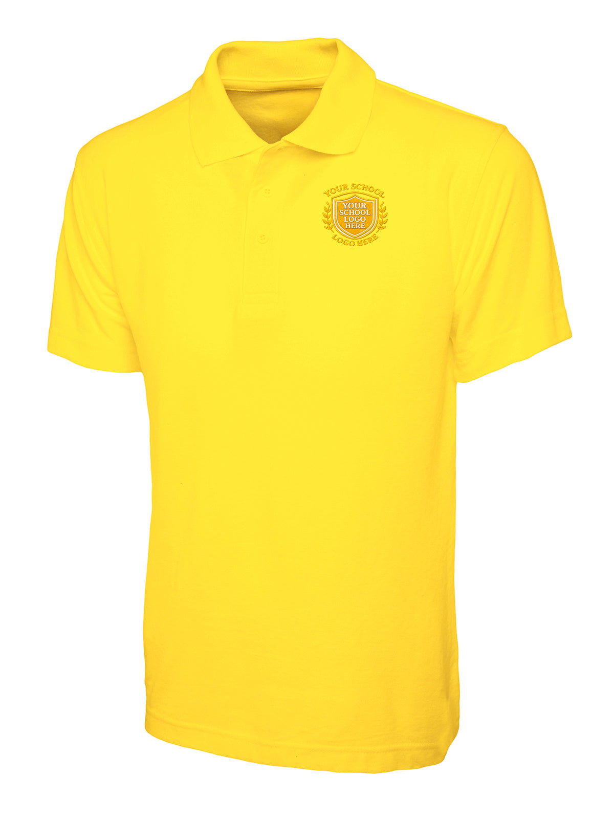 Yellow 50/50 Cotton Blend Polo Shirt - Left Chest Embroidered