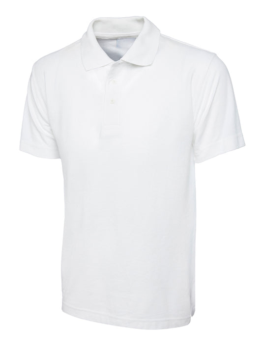 White Children's Cotton Blend Polo Shirt - Left Chest Embroidered