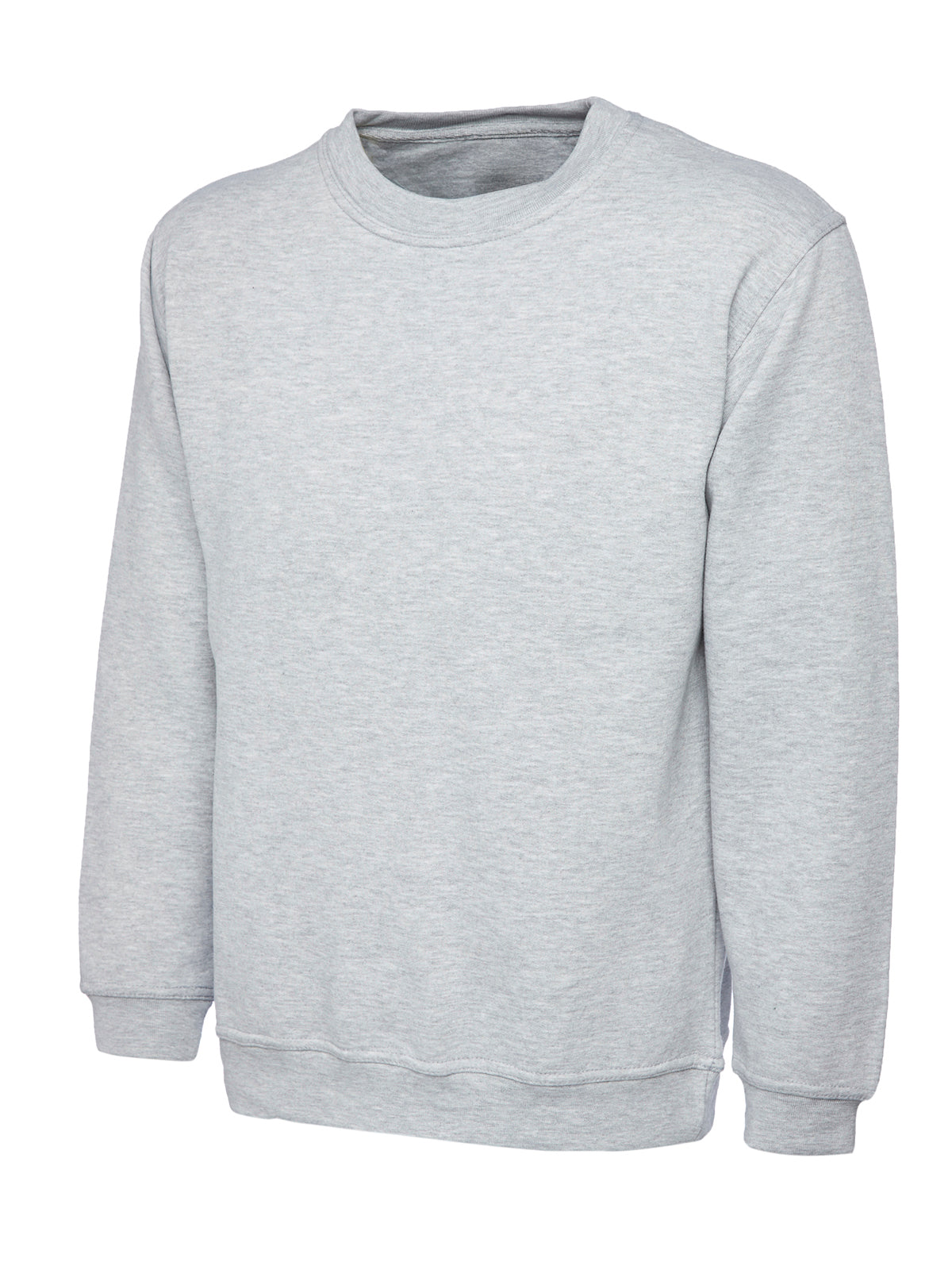 Heather Grey Children's Cotton Blend Crew Neck Sweatshirt - Left Chest Embroidered