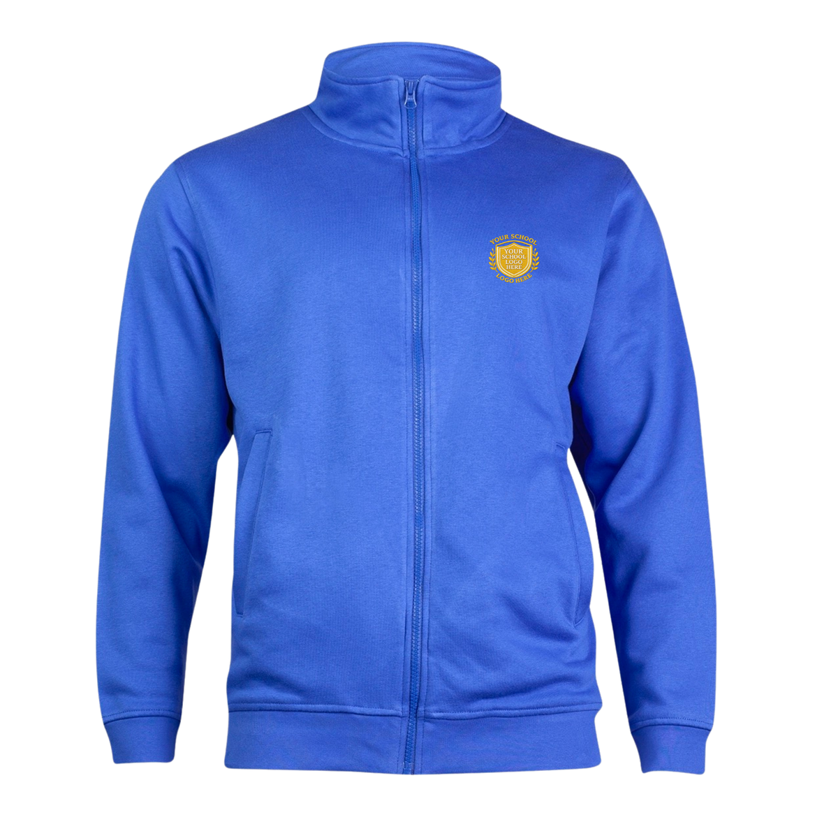 Royal Blue Unisex Sweat Jacket - Left Chest Embroidered