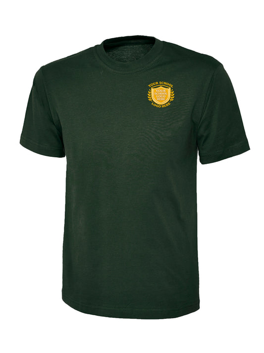 Bottle Green 100% Cotton T-Shirt - Back and Left Chest Print
