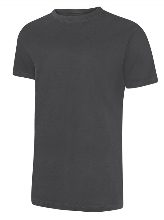 Charcoal Grey 100% Cotton T-Shirt - Left Chest Embroidered