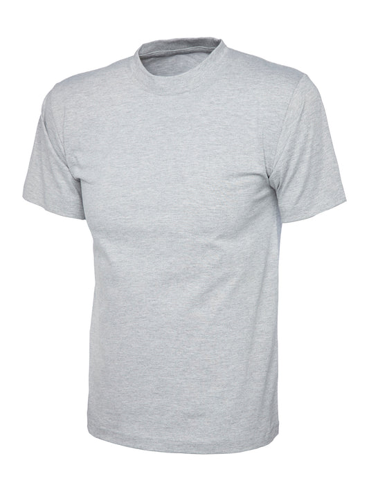 Heather Grey 100% Cotton T-Shirt - Left Chest Embroidered