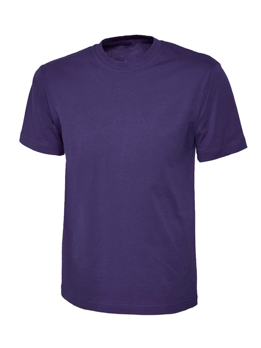 Purple 100% Cotton T-Shirt - Left Chest Embroidered