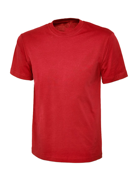 Red 100% Cotton T-Shirt - Back and Left Chest Print