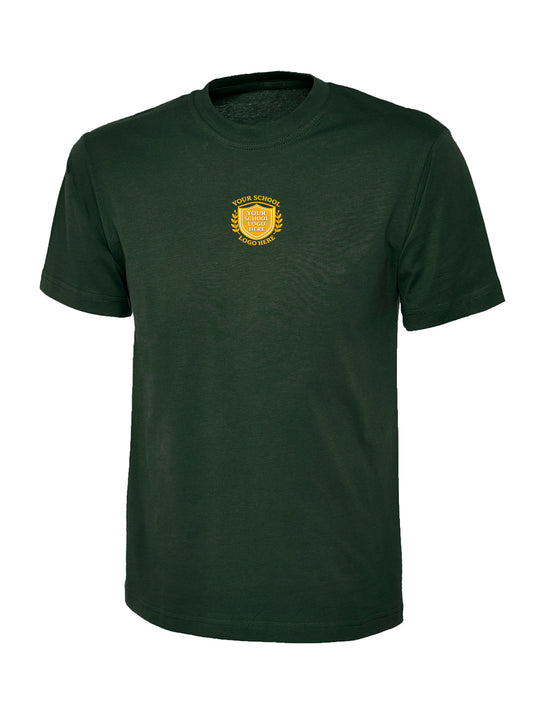 Bottle Green 100% Cotton Children's T-Shirt - Centre Chest Print