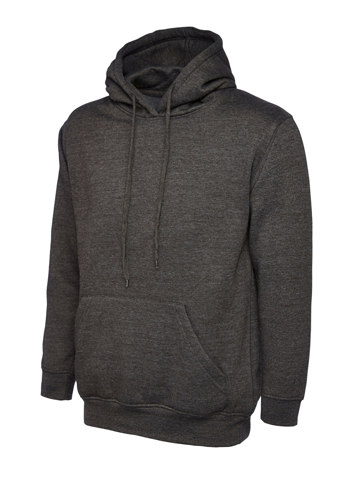 Charcoal Grey Cotton Blend Hoodie - Left Chest Embroidered
