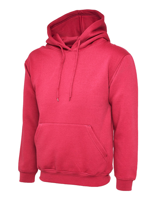 Hot Pink Cotton Blend Hoodie - Leavers Print - Lvrs 2025 Left Chest logo