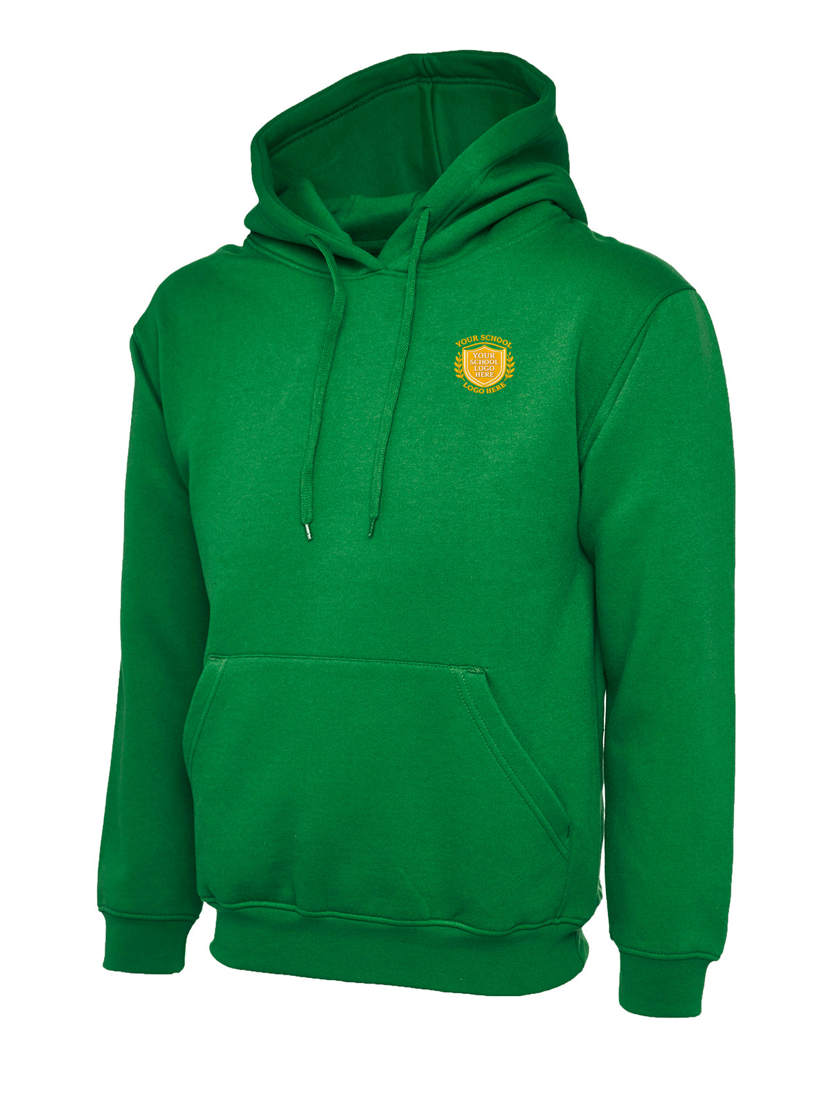 Kelly Green Cotton Blend Hoodie - Left Chest Embroidered