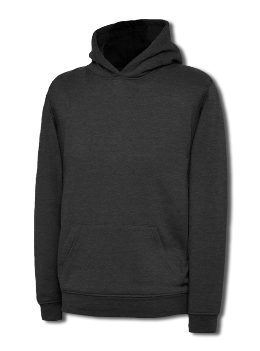 Charcoal Grey Children's Cotton Blend Hoodie - Left Chest Embroidered