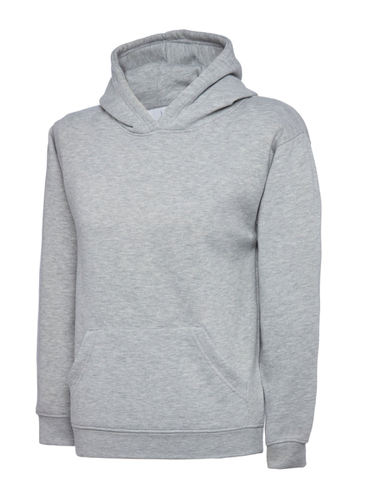 Heather Grey Children's Cotton Blend Hoodie - Leavers Print - Lvrs 2025 Left Chest logo