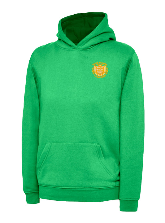 Kelly Green Children's Cotton Blend Hoodie - Left Chest Embroidered
