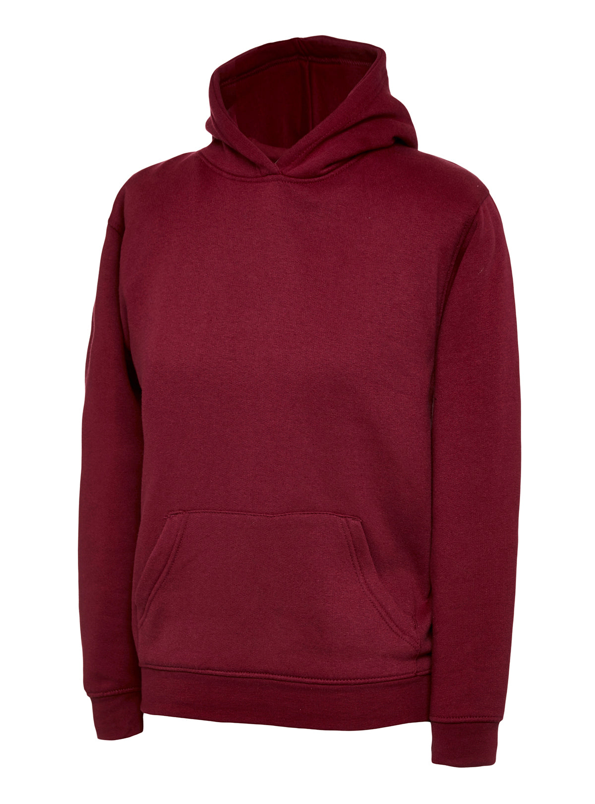Maroon Children's Cotton Blend Hoodie - Left Chest Embroidered