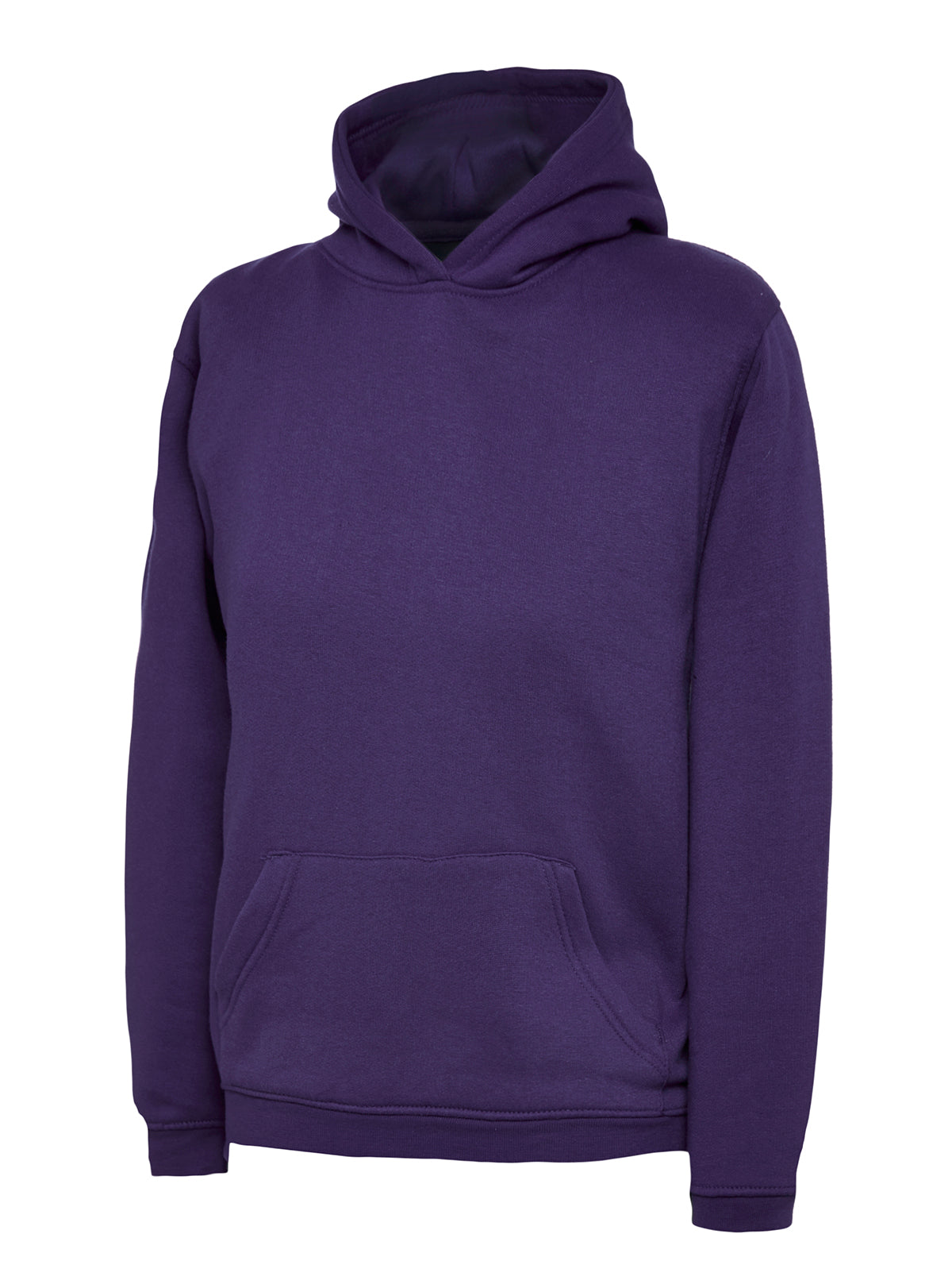 Purple Children's Cotton Blend Hoodie - Left Chest Embroidered