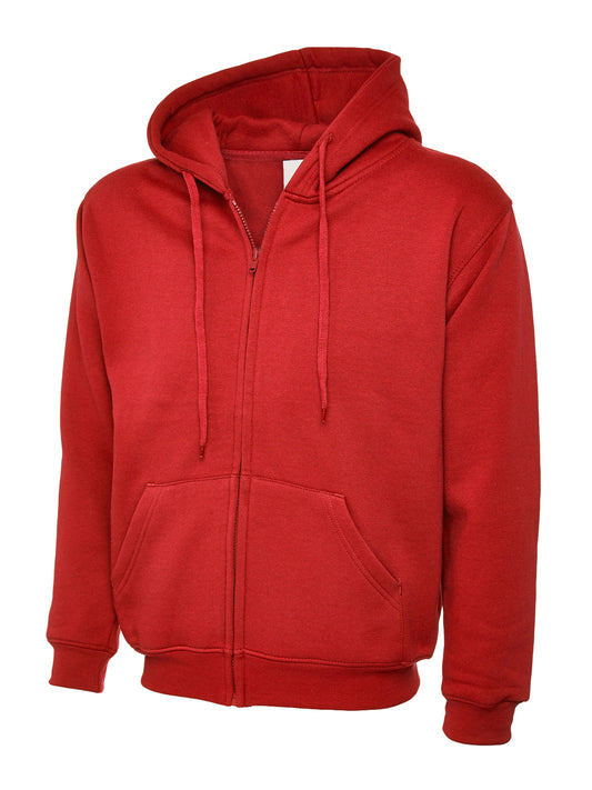 Red Zip-Up Hoodie - Left and Right Chest