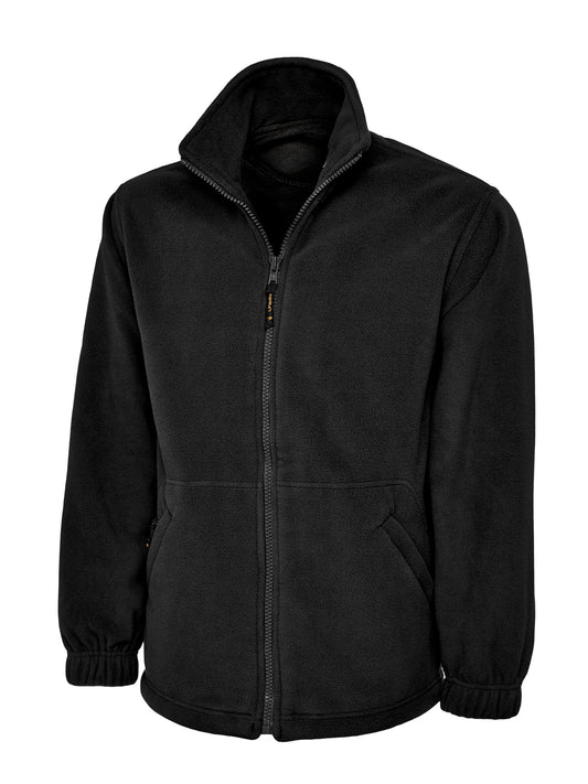 Black Full Zip Micro Fleece - Back and Left Chest Print