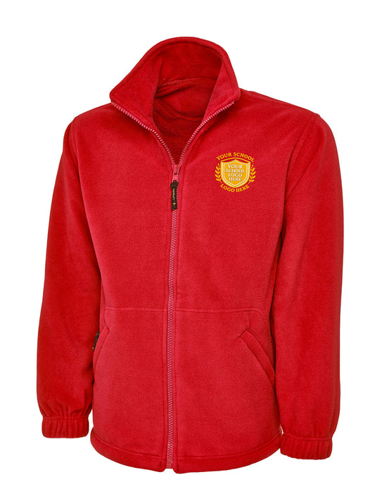 Red Full Zip Micro Fleece - Left Chest Embroidered