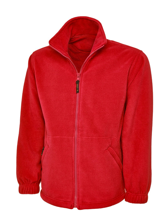Red Full Zip Micro Fleece - Left Chest Embroidered