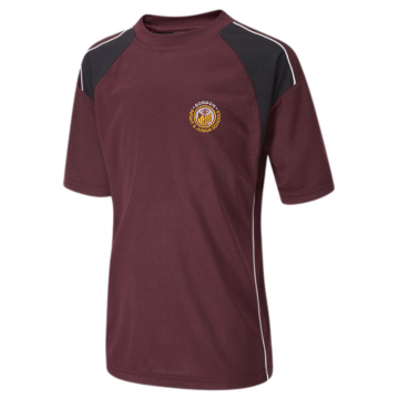 Bordon Maroon/Black T-Shirt - Left Chest Print