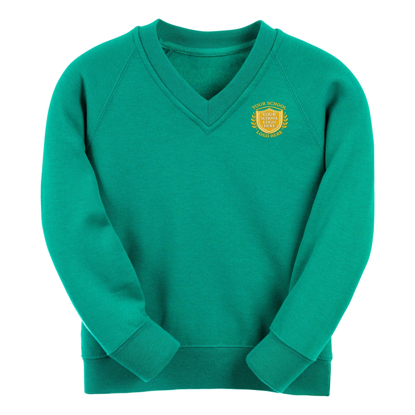 Jade Essential V-Neck Sweatshirt - Left Chest Embroidered