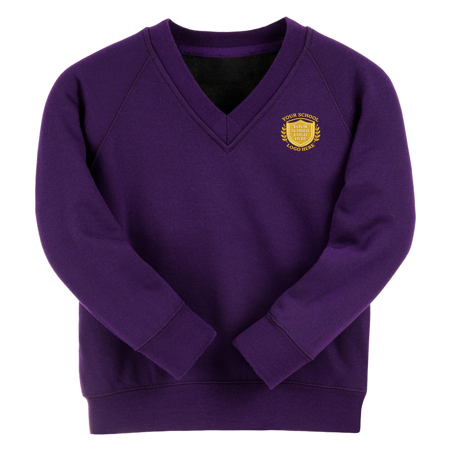 Purple Essential V-Neck Sweatshirt - Left Chest Embroidered