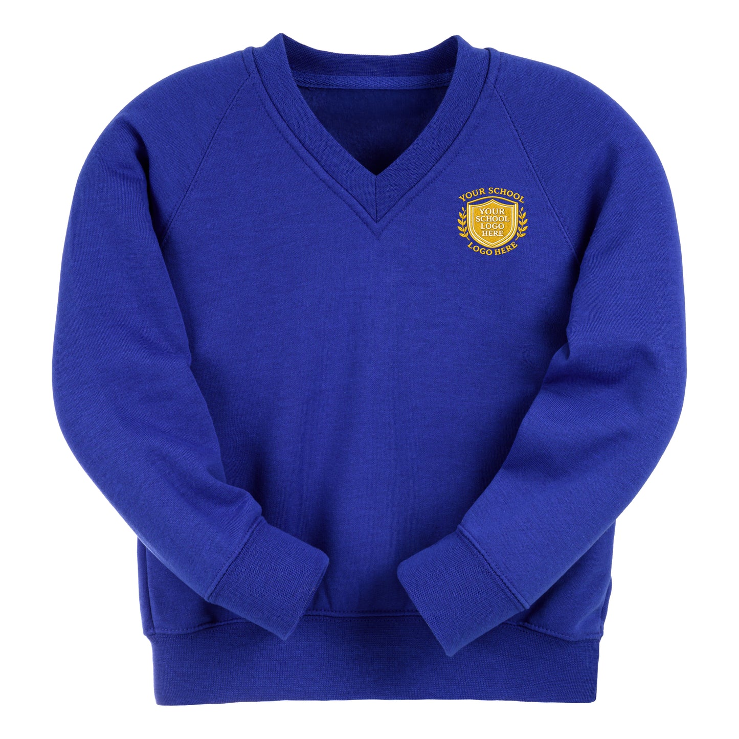 Royal Blue Essential V-Neck Sweatshirt - Left Chest Embroidered