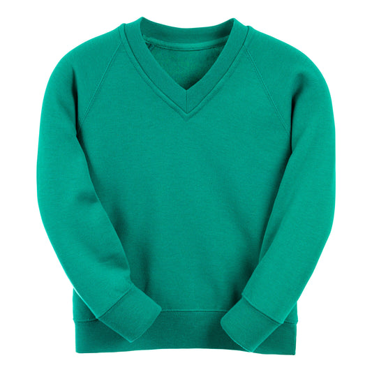 Jade Essential V-Neck Sweatshirt - Left Chest Embroidered