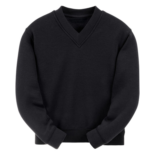 Navy Essential V-Neck Sweatshirt - Left Chest Embroidered