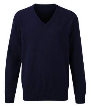 Navy 100% Cotton Knitted Sweater - Left Chest Embroidered