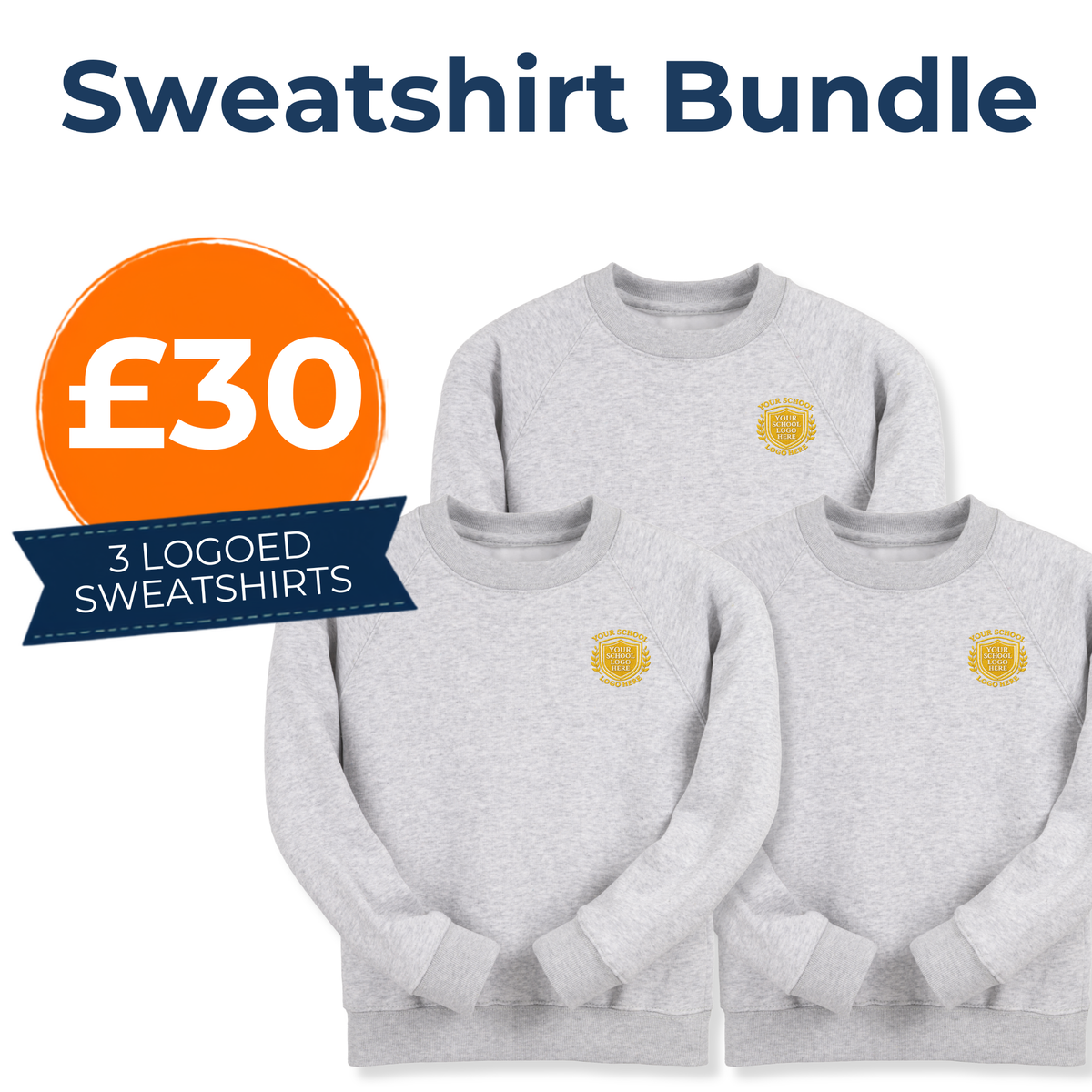 Ash Grey Classic Sweat Shirt Bundle