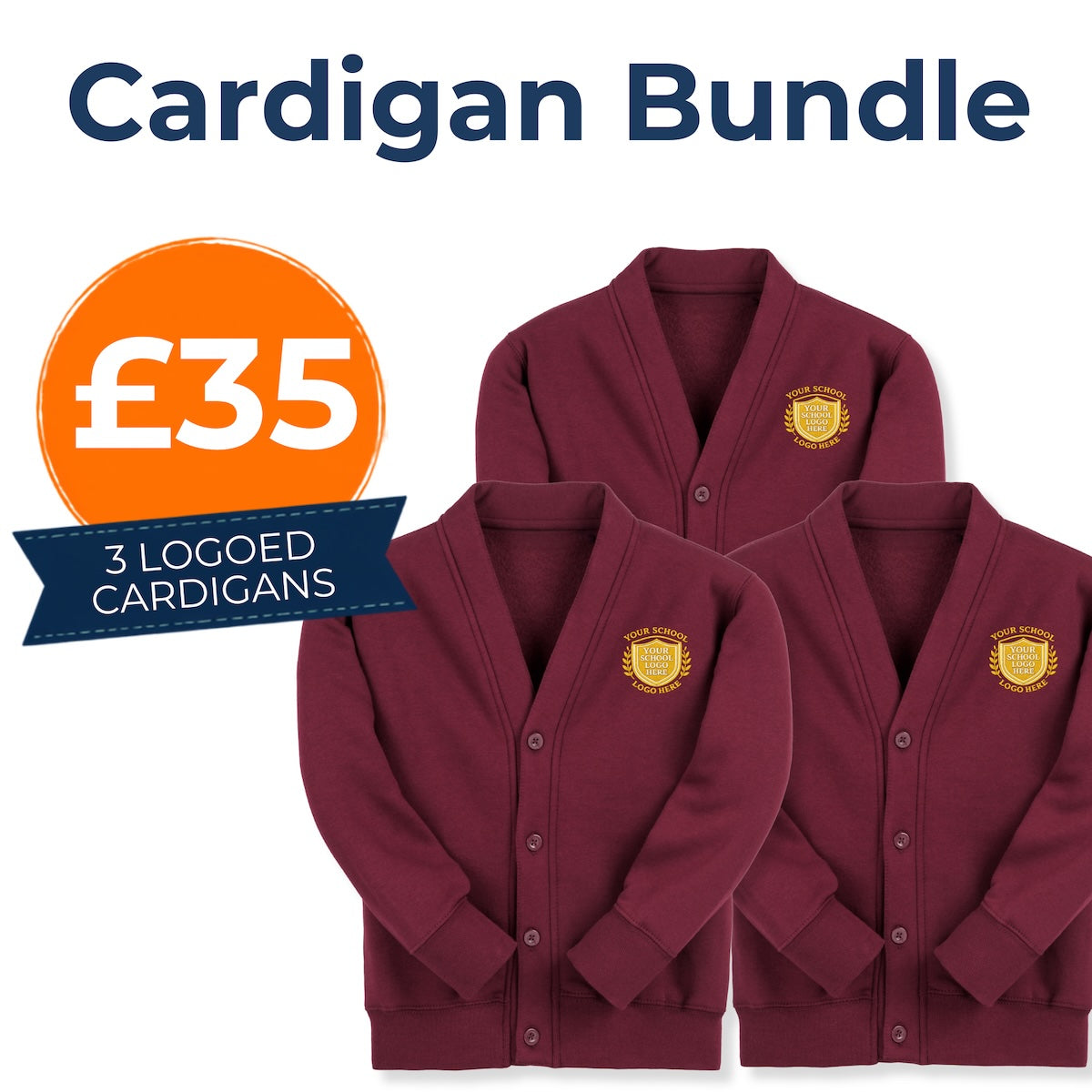 Burgundy Classic Sweatcardigan Bundle