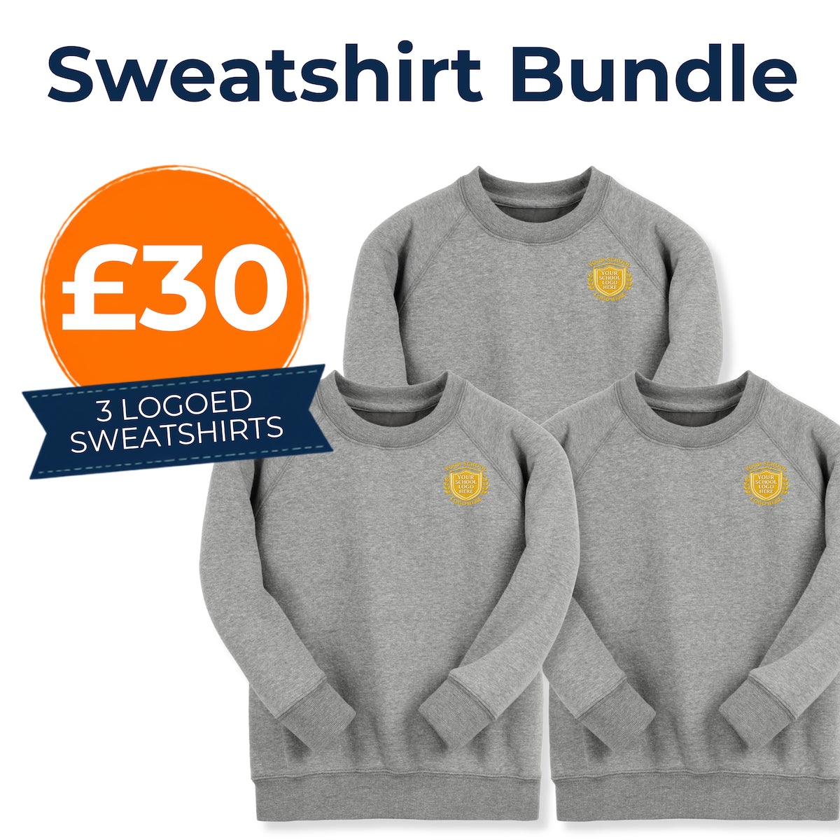 School Grey Sweat Shirt Bundle