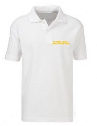 White KS2 PE Shirt - Yellow Left Chest and Back Print