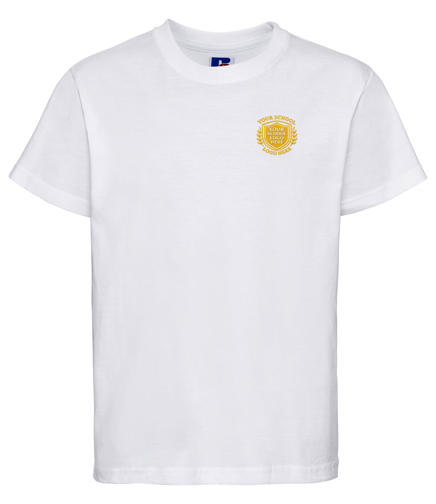 White T-Shirt - Left Chest Embroidered