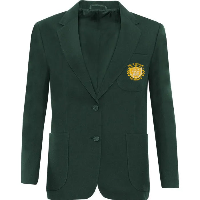Bottle Green Girls' Blazer - Left Chest Embroidered