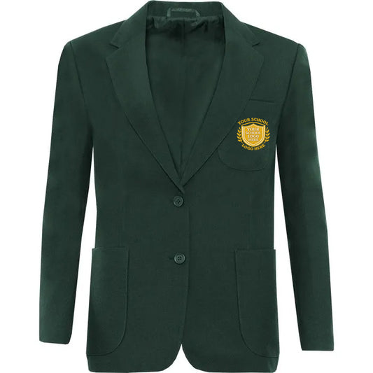 Bottle Green Girls' Blazer - Left Chest Embroidered