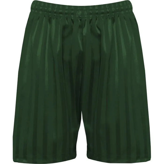 Bottle Green PE Shorts with Shadow Stripe