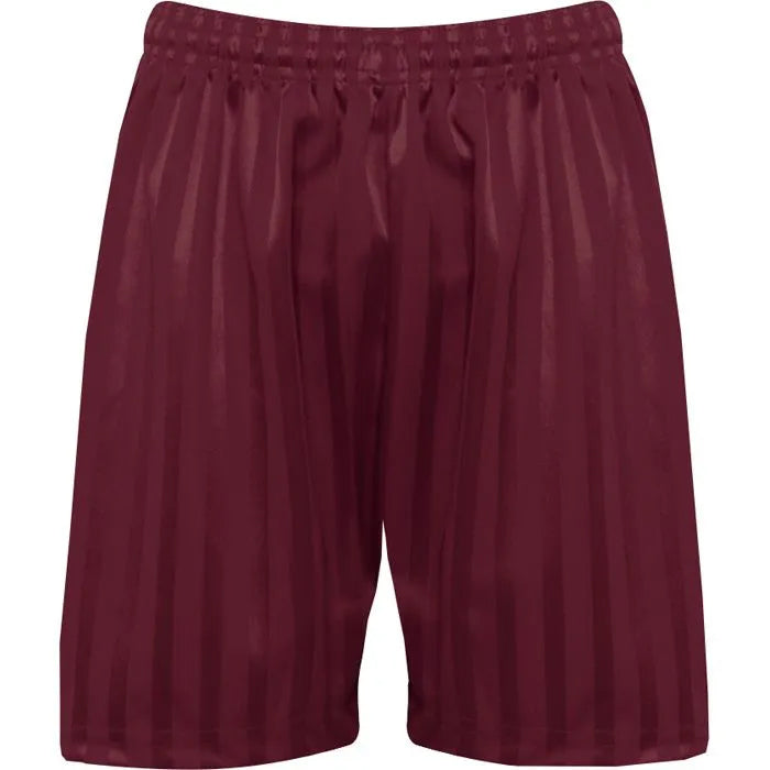 Burgundy PE Shorts with Shadow Stripe