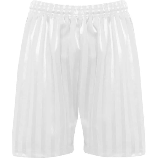 White PE Shorts with Shadow Stripe