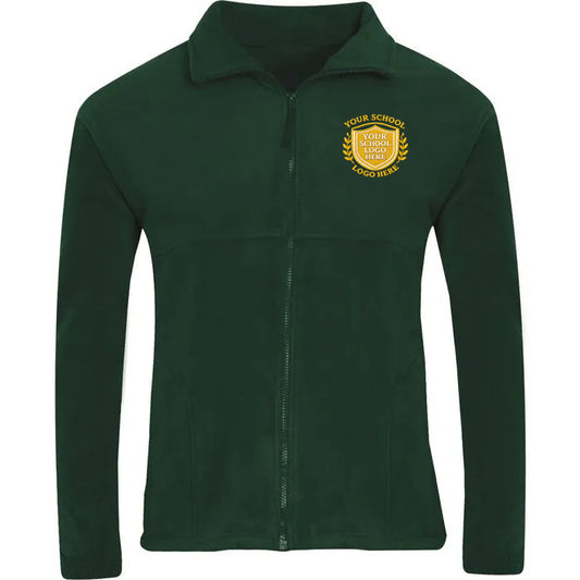 Bottle Green Polar Fleece Jacket - Left Chest Embroidered
