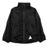 Black Eco Micro Fleece-Lined Jacket - Leavers Print - Leavers Centre Back
