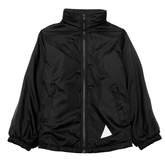 Black Eco Micro Fleece-Lined Jacket - Leavers Print - Leavers Centre Back