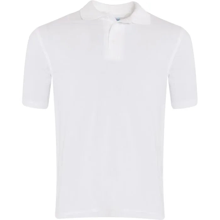 White Cotton Polo Shirt - Left Chest Embroidered