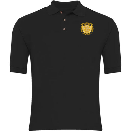 Black Polo Shirt - Back and Left Chest Print