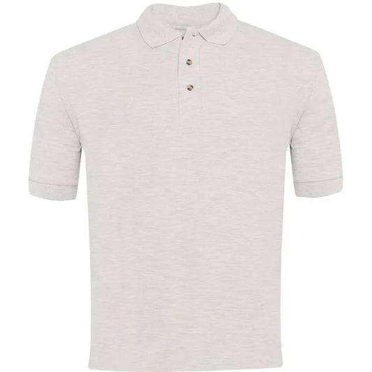 Grey Melange Polo Shirt - Left Chest Embroidered